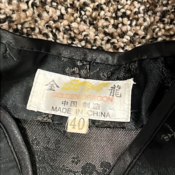 Golden Dragon Black Long Chinese Dress 🟡 Size 40 - Picture 3 of 5